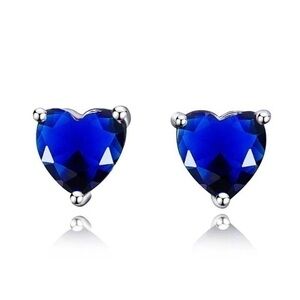 Blue Heart Earrings